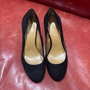 Black suede banana republic pump